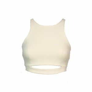 bebe Beige Cutout Crop Top